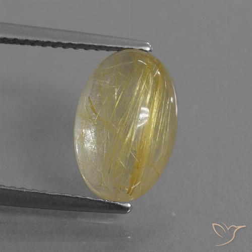 3.91ct Natural Amarelo Terroso Quartzo Rutilo, oval, Transparente