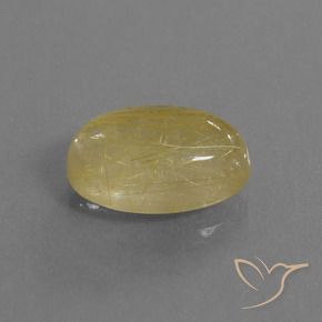 Quartzo Rutilo Amarelo Terroso Natural 3.91ct, oval, Transparente