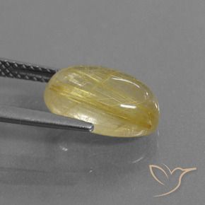 Quartzo Rutilo Amarelo Terroso Natural 3.91ct, oval, Transparente