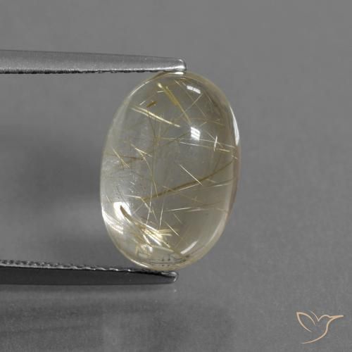 5.41ct Natural Amarelo claro Quartzo Rutilo, oval, Transparente