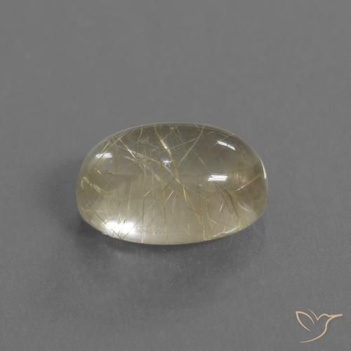 Quartzo Rutilo Amarelo claro Natural 5.41ct, oval, Transparente
