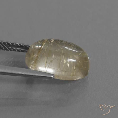 Quartzo Rutilo Amarelo claro Natural 5.41ct, oval, Transparente