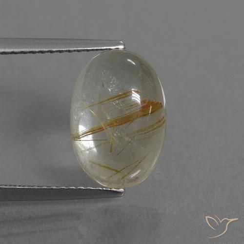 4.92ct Natural Luz amarela Quartzo Rutilo, oval, Transparente
