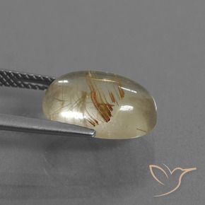 Quartzo Rutilo Luz amarela Natural 4.92ct, oval, Transparente