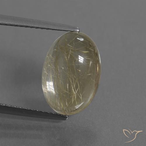 5.19ct Natural Castanho Dourado Muito Claro Quartzo Rutilo, oval, Transparente