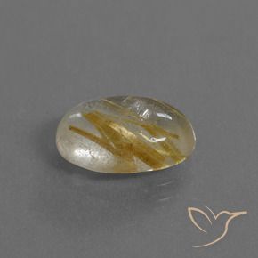Quartzo Rutilo Castanho Dourado Muito Claro Natural 4.06ct, oval, Transparente