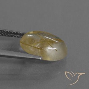 Quartzo Rutilo Castanho Dourado Muito Claro Natural 4.06ct, oval, Transparente