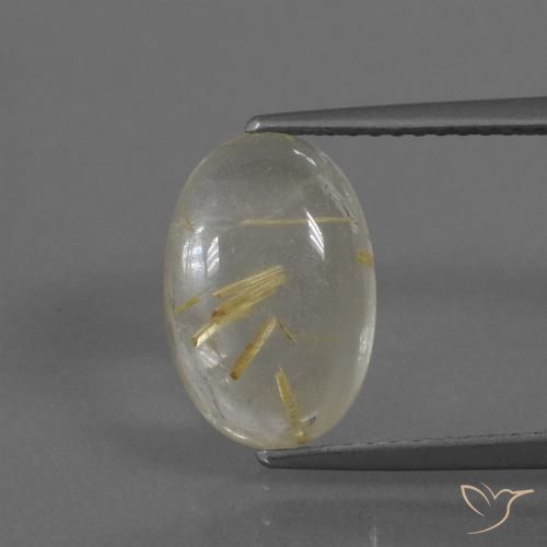 3.68ct Natural Luz amarela Quartzo Rutilo, oval, Transparente
