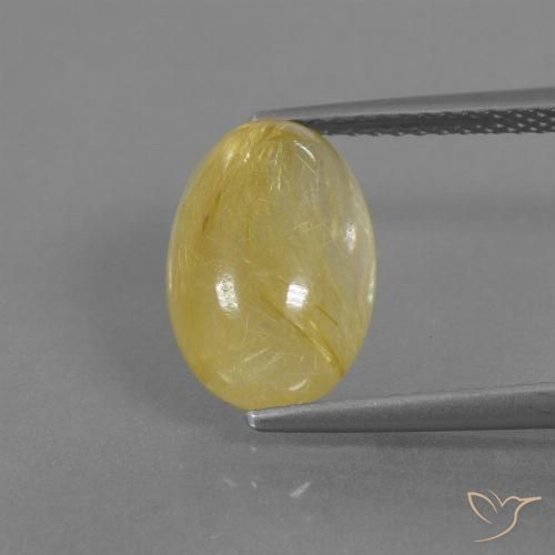 3.53ct Natural Amarelo claro Quartzo Rutilo, oval, Transparente