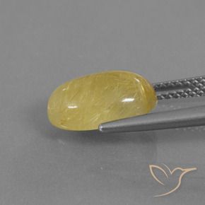 Quartzo Rutilo Amarelo claro Natural 3.53ct, oval, Transparente