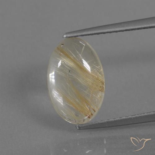 3.25ct Natural Luz amarela Quartzo Rutilo, oval, Transparente