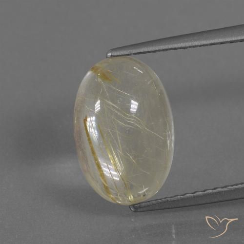 4.11ct Natural Luz amarela Quartzo Rutilo, oval, Transparente