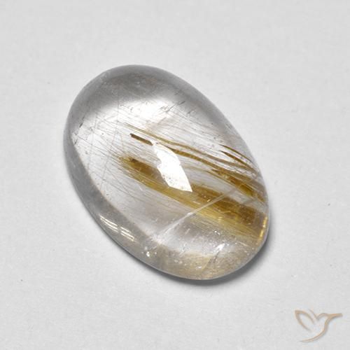 3.92ct Natural Amarelo Terroso Quartzo Rutilo, oval, Transparente