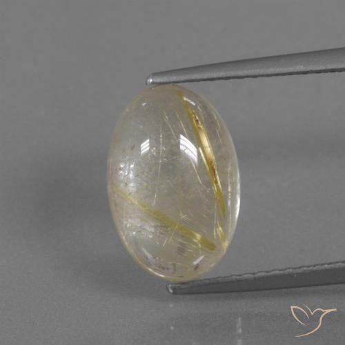 3.92ct Natural Amarelo Toscana Quartzo Rutilo, oval, Transparente