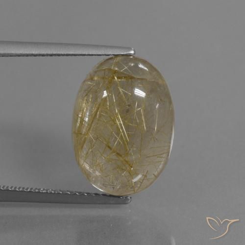 7.75ct Natural Amarelo Terroso Quartzo Rutilo, oval, Transparente