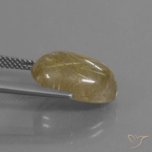 Quartzo Rutilo Amarelo Terroso Natural 7.75ct, oval, Transparente