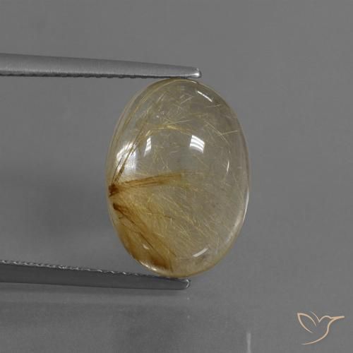 8.05ct Natural Castanho Dourado Muito Claro Quartzo Rutilo, oval, Transparente