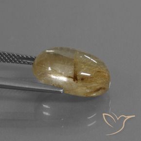 Quartzo Rutilo Castanho Dourado Muito Claro Natural 8.05ct, oval, Transparente