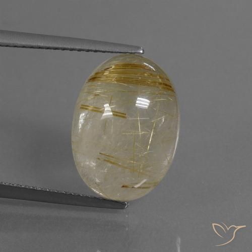8.12ct Natural Castanho Dourado Muito Claro Quartzo Rutilo, oval, Transparente