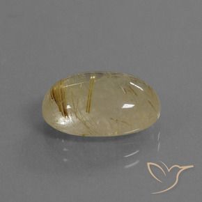 Quartzo Rutilo Castanho Dourado Muito Claro Natural 8.12ct, oval, Transparente