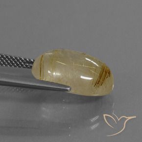 Quartzo Rutilo Castanho Dourado Muito Claro Natural 8.12ct, oval, Transparente