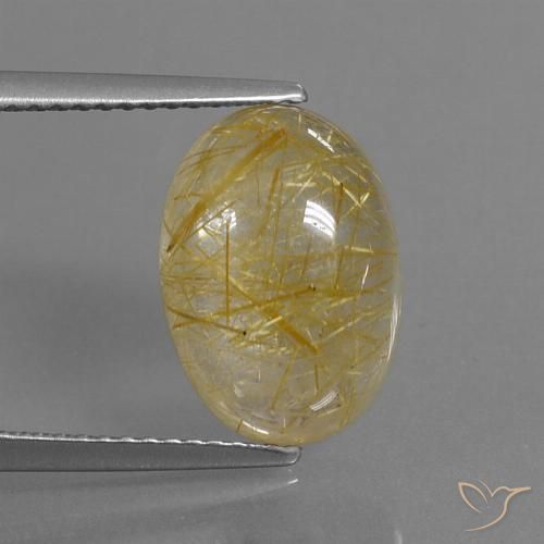 5.72ct Natural Amarelo Terroso Quartzo Rutilo, oval, Transparente