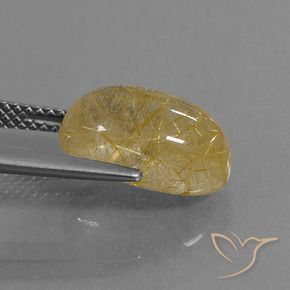 Quartzo Rutilo Amarelo Terroso Natural 5.72ct, oval, Transparente