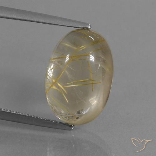 5.58ct Natural Castanho Dourado Muito Claro Quartzo Rutilo, oval, Transparente