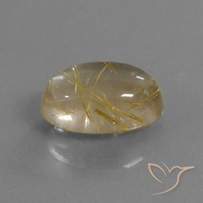Quartzo Rutilo Castanho Dourado Muito Claro Natural 5.58ct, oval, Transparente