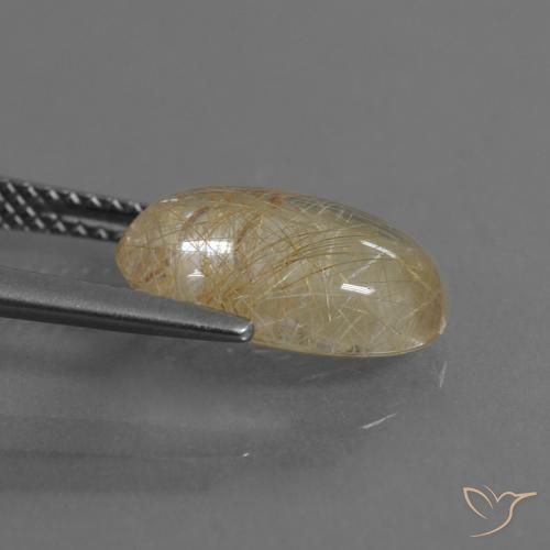 Quartzo Rutilo Castanho Dourado Muito Claro Natural 4.09ct, oval, Transparente