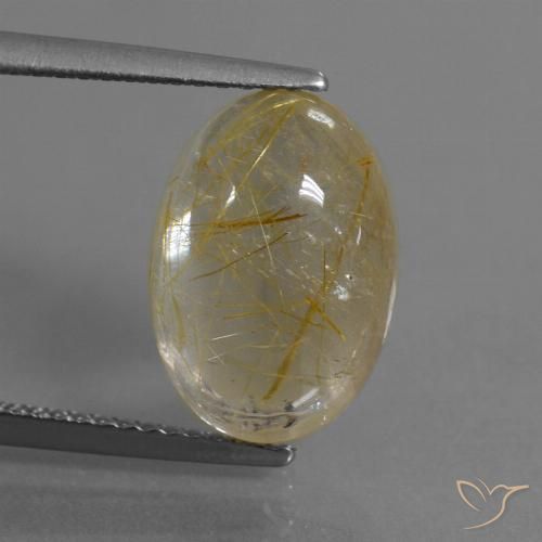 4.81ct Natural Castanho Dourado Muito Claro Quartzo Rutilo, oval, Transparente