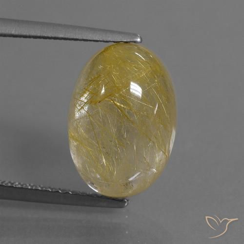 5.47ct Natural ouro amarelado Quartzo Rutilo, oval, Transparente