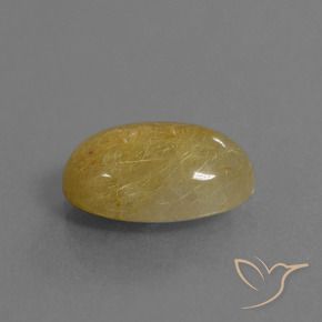 Quartzo Rutilo Amarelo dourado Natural 4.56ct, oval, Translúcido