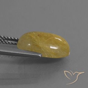 Quartzo Rutilo Amarelo dourado Natural 4.56ct, oval, Translúcido