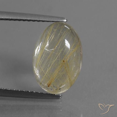 4.05ct Natural Castanho Dourado Muito Claro Quartzo Rutilo, oval, Transparente