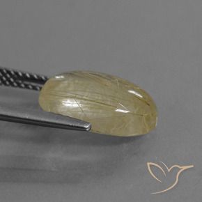 Quartzo Rutilo Castanho Dourado Muito Claro Natural 4.05ct, oval, Transparente