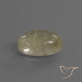 Quartzo Rutilo Amarelo Terroso Natural 4.08ct, oval, Transparente