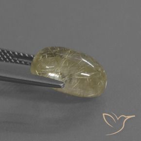 Quartzo Rutilo Amarelo Terroso Natural 4.08ct, oval, Transparente