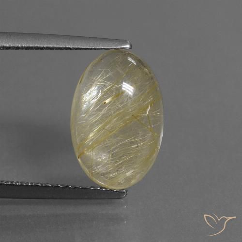 3.59ct Natural Luz amarela Quartzo Rutilo, oval, Transparente