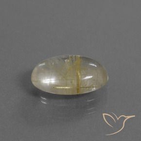 Quartzo Rutilo Castanho Dourado Muito Claro Natural 3.12ct, oval, Transparente