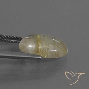 Quartzo Rutilo Castanho Dourado Muito Claro Natural 3.12ct, oval, Transparente