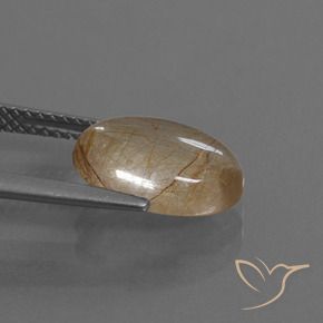 Quartzo Rutilo Castanho Tawny Muito Claro Natural 3.06ct, oval, Transparente