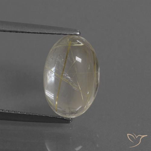 3.27ct Natural Castanho Dourado Muito Claro Quartzo Rutilo, oval, Transparente