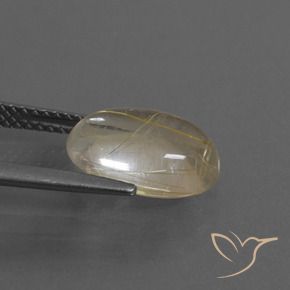 Quartzo Rutilo Castanho Dourado Muito Claro Natural 3.27ct, oval, Transparente