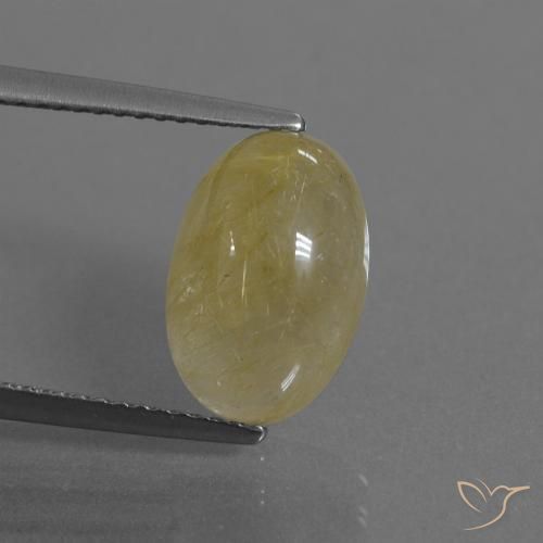 4.30ct Natural amarelo médio Quartzo Rutilo, oval, Transparente