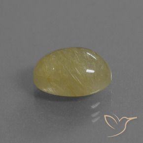 Quartzo Rutilo amarelo médio Natural 4.30ct, oval, Transparente