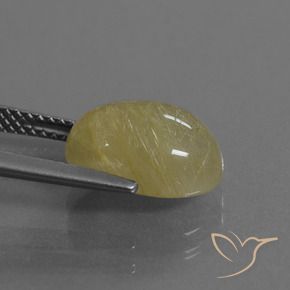 Quartzo Rutilo amarelo médio Natural 4.30ct, oval, Transparente