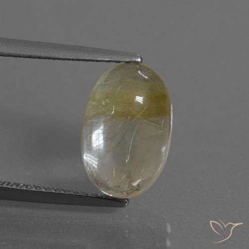 4.09ct Natural Luz amarela Quartzo Rutilo, oval, Transparente