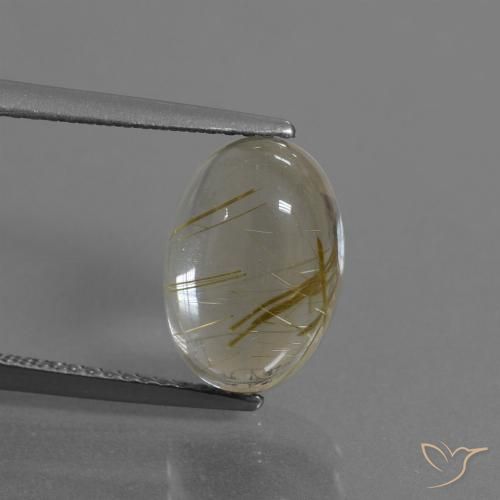4.38ct Natural Castanho Dourado Muito Claro Quartzo Rutilo, oval, Transparente