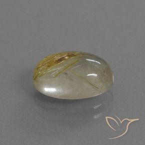 Quartzo Rutilo Castanho Dourado Muito Claro Natural 3.87ct, oval, Transparente
